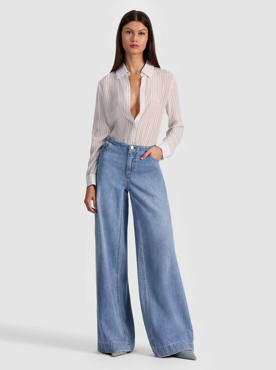 OFF WHITE/BLACK-WILLA SILK BODYSUIT