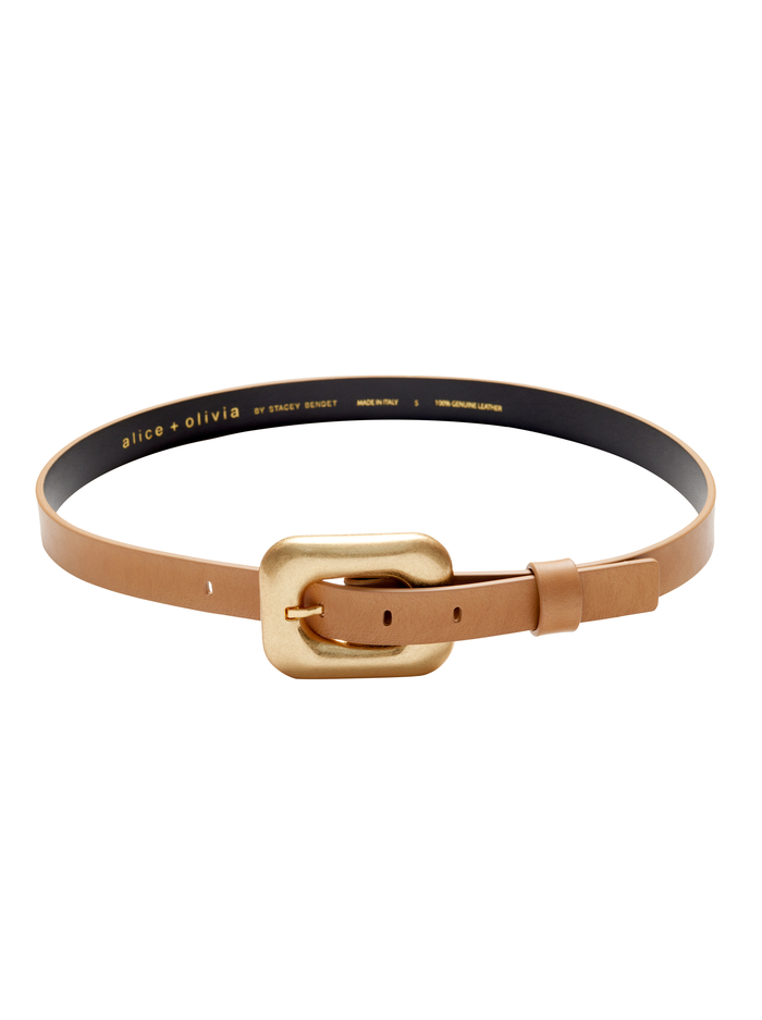 LETTY BUCKLE BELT - TAN/GOLD image 4 - Alice And Olivia