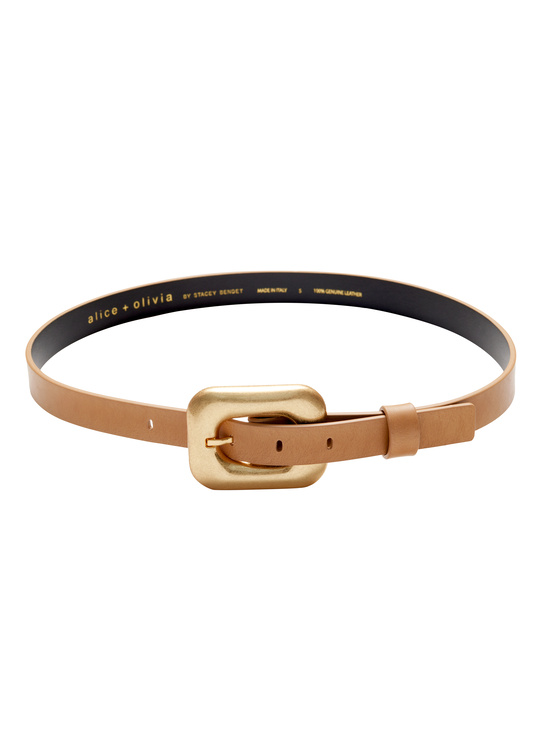 TAN/GOLD-LETTY BUCKLE BELT