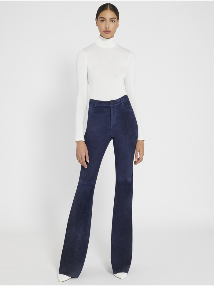 SUEDE BELL PANT - NAVY image 4 - Alice And Olivia