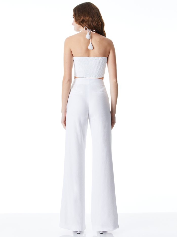 Livia Tie Front Halter Top In White | Alice And Olivia