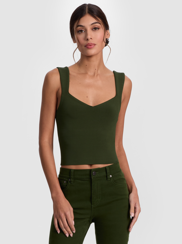 EDIN SWEETHEART TANK - DARK OLIVE - ALICE + OLIVIA