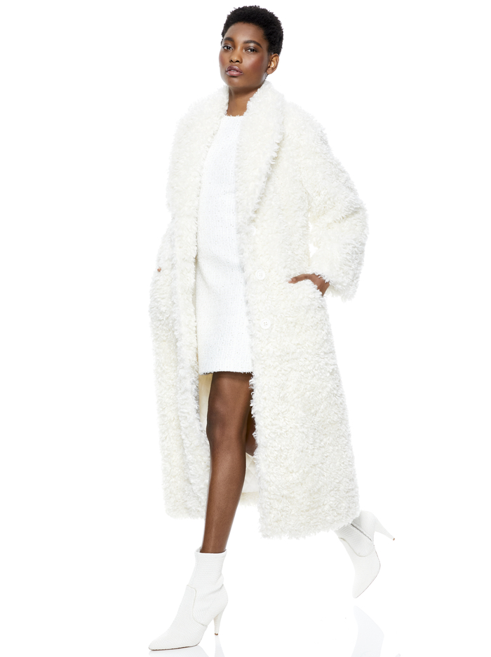 TEDDY NOTCH COLLAR COAT - OFF WHITE image 4 - ALICE + OLIVIA