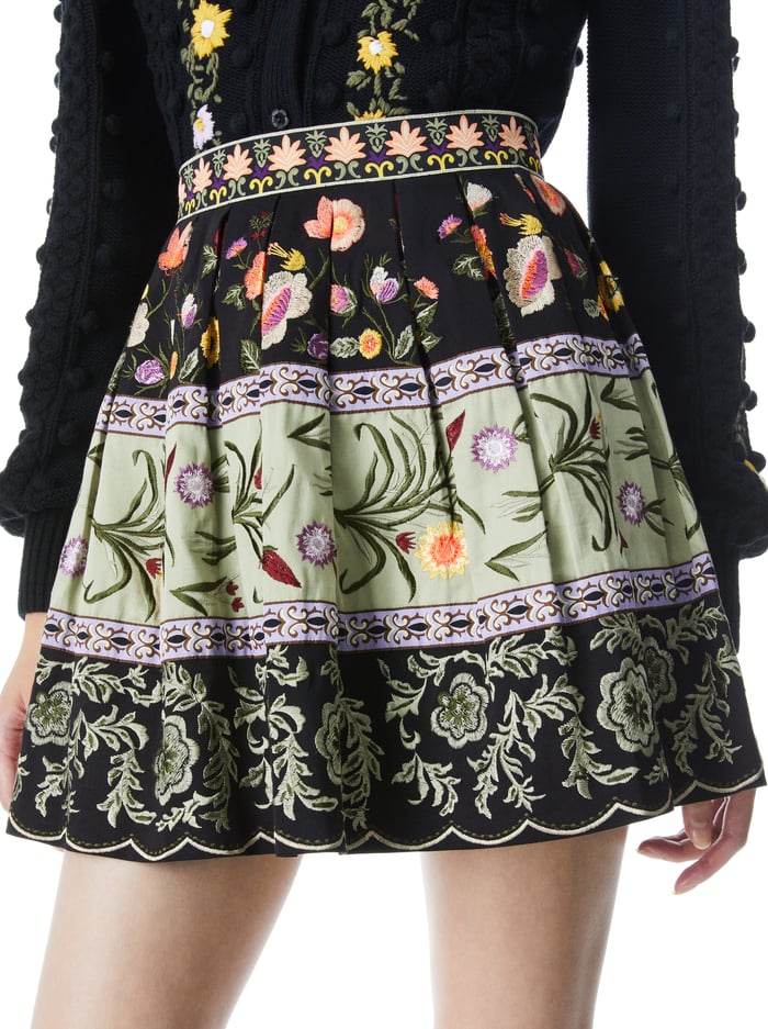 FIZER EMBROIDERED MINI SKIRT - MULTI image 3 - Alice And Olivia