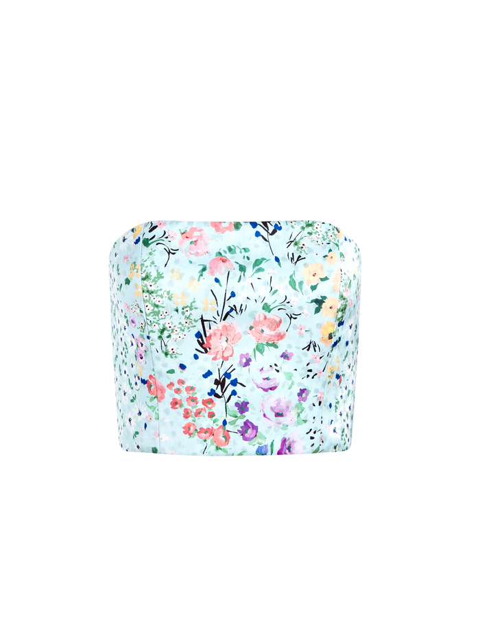 CERESI FLORAL PRINT BANDEAU TOP - COASTAL GARDENS MULTI image 4 - ALICE + OLIVIA