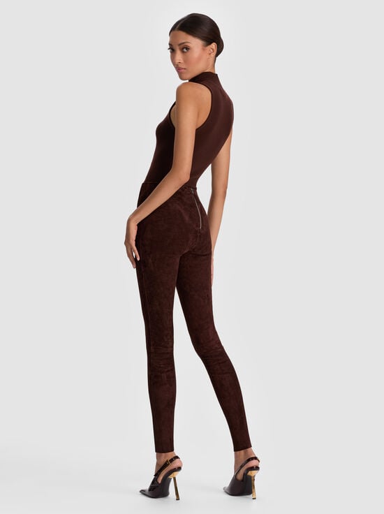 DARK CHOCOLATE-LENNOX SUEDE LEGGING