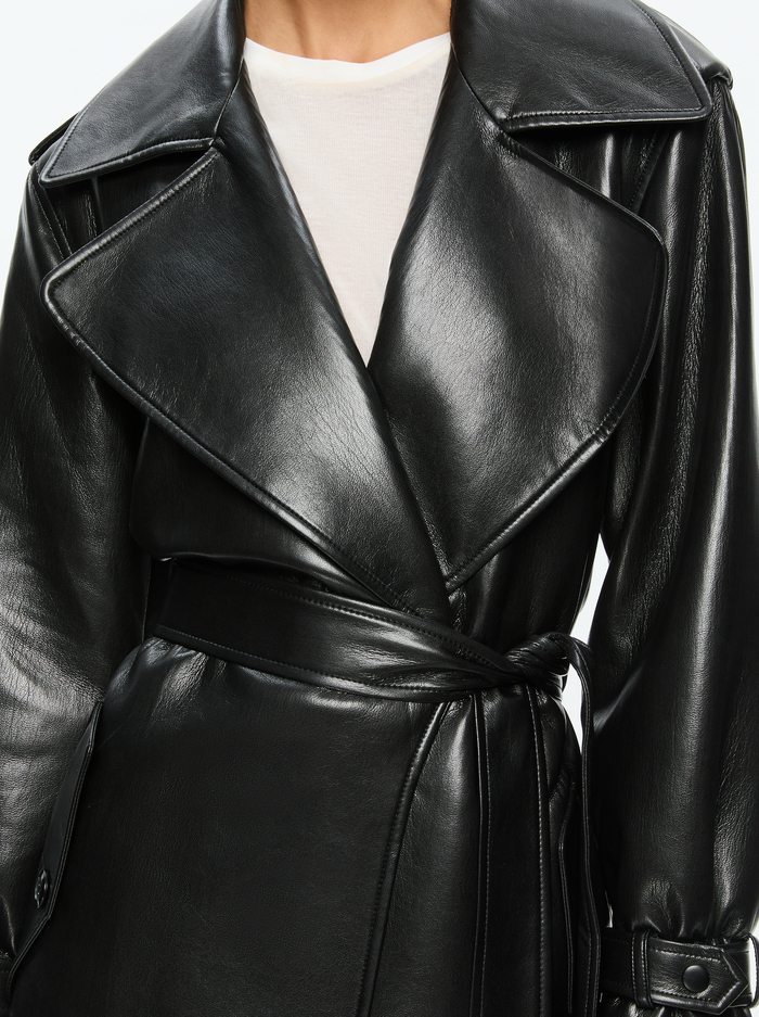 NEVADA VEGAN TRENCH - BLACK image 3 - Alice And Olivia