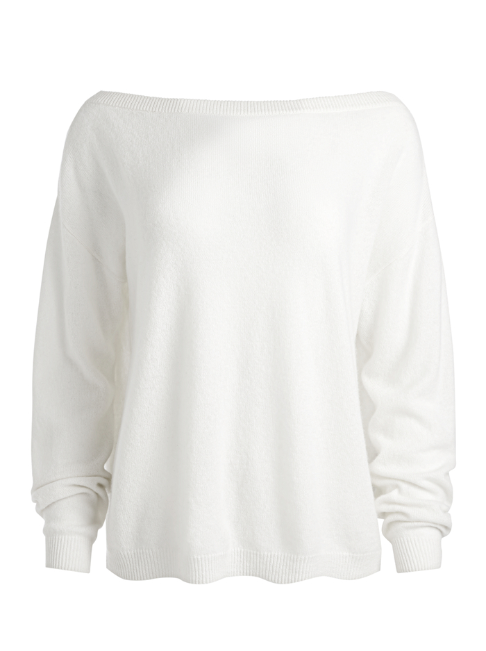 MARG CASHMERE SLOUCHY PULLOVER - ECRU image 5 - Alice And Olivia