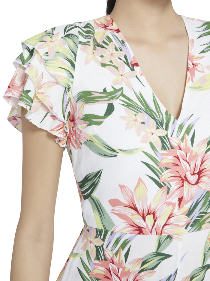 MACALL FLORAL RUFFLE ROMPER - HIBISCUS FLORAL image 3 - Alice And Olivia