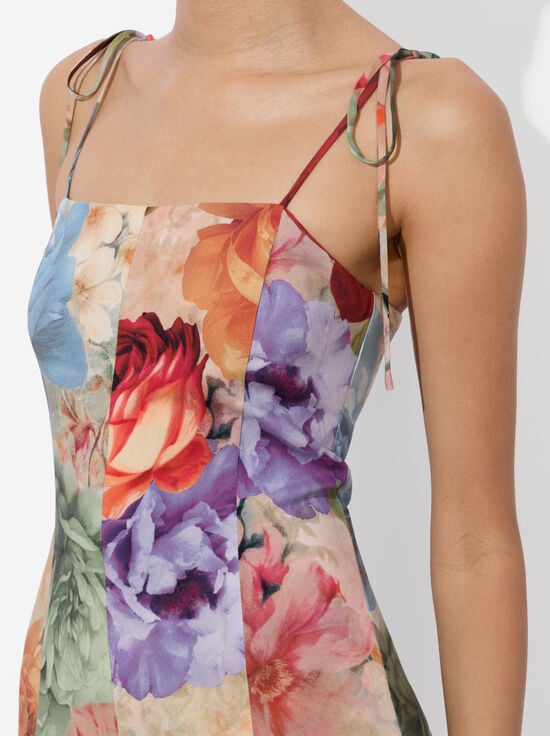 STORM FLORAL LG-JEANETTE PANELED MIDI DRESS