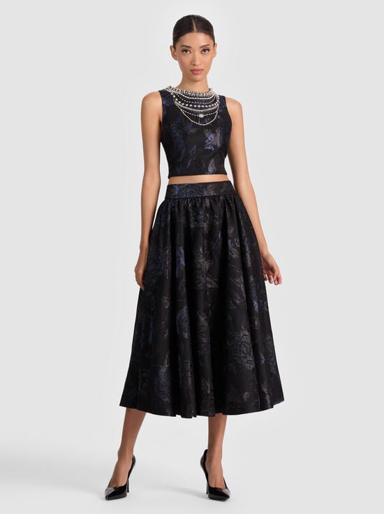 BLACK-CHERRA EMBELLISHED CROP TOP