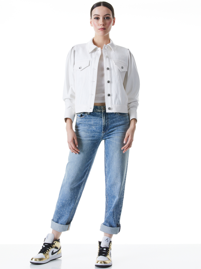 RENEE VEGAN LEATHER JACKET - VINTAGE SUGAR image 2 - Alice And Olivia