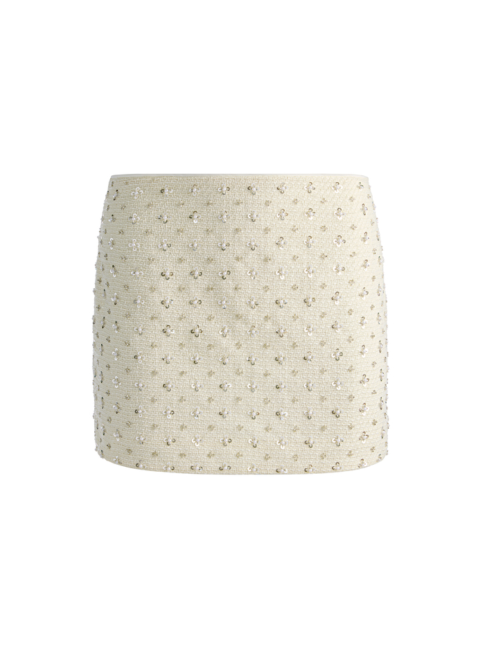 RUBI EMBELLISHED MINI SKIRT - VANILLA image 6 - ALICE + OLIVIA