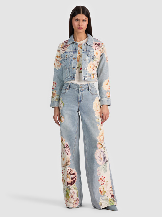 SIERRA VINTAGE/MULTI-CHLOE EMBROIDERED DENIM JACKET