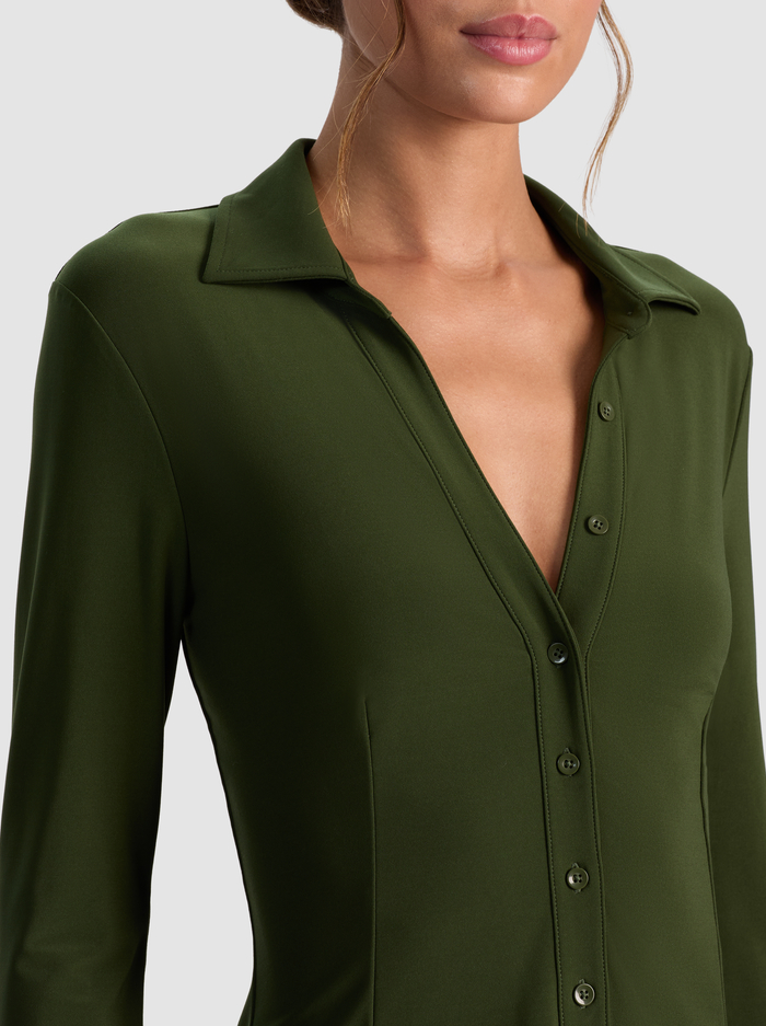 FREYA FITTED TOP - DARK OLIVE image 3 - Alice And Olivia