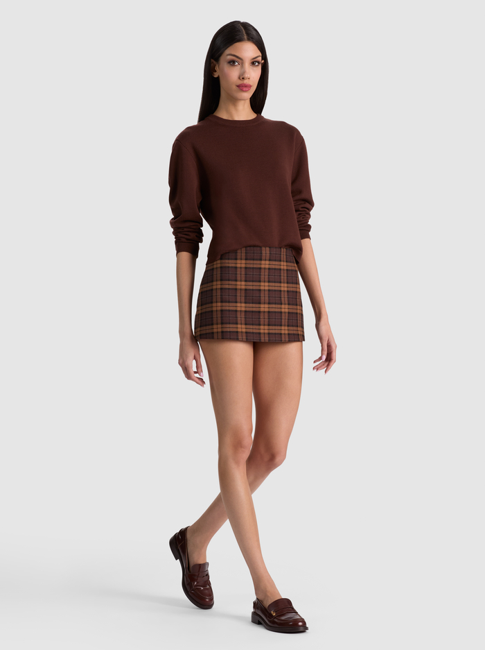 MACE MINI SKORT - DARK CHOCOLATE/CAMEL image 4 - ALICE + OLIVIA