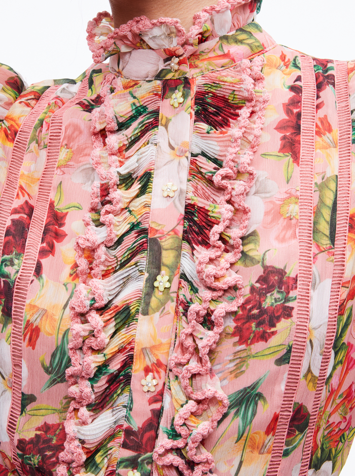 BROOKE HIGH NECK MAXI DRESS - JUNIPER FLORAL ROSE image 3 - Alice And Olivia