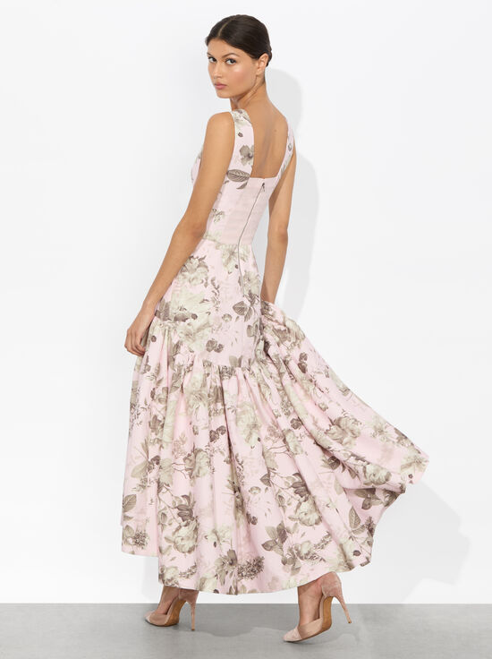 MEADOW-LILA STRUCTURED MIDI DRESS