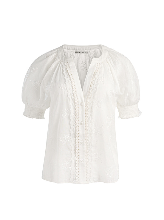 OFF WHITE-THALIA BUTTON DOWN BLOUSE