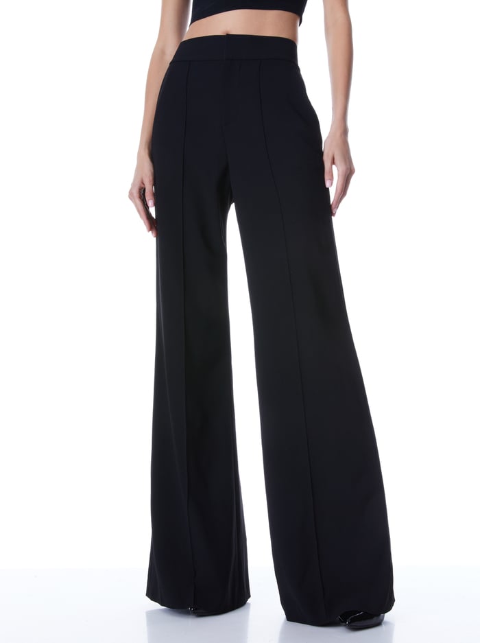 DYLAN HIGH WAISTED WIDE LEG PANT - BLACK - Alice And Olivia