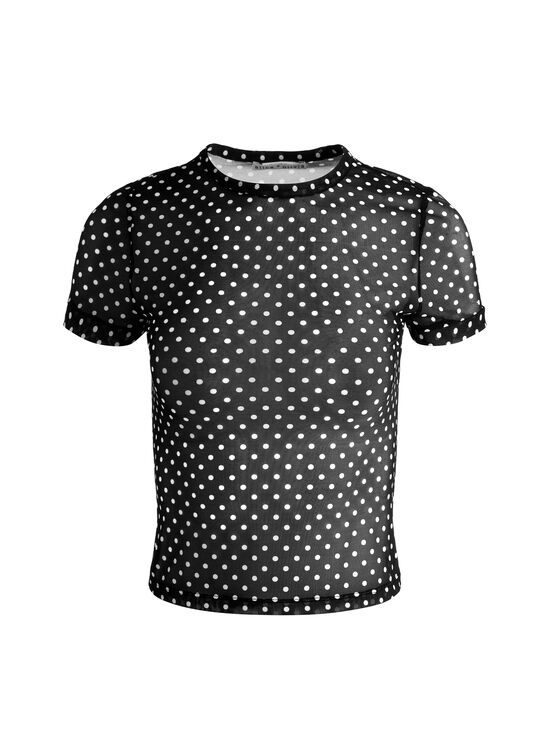 BLACK/OFF WHITE POLKA DOT-TESS TEE
