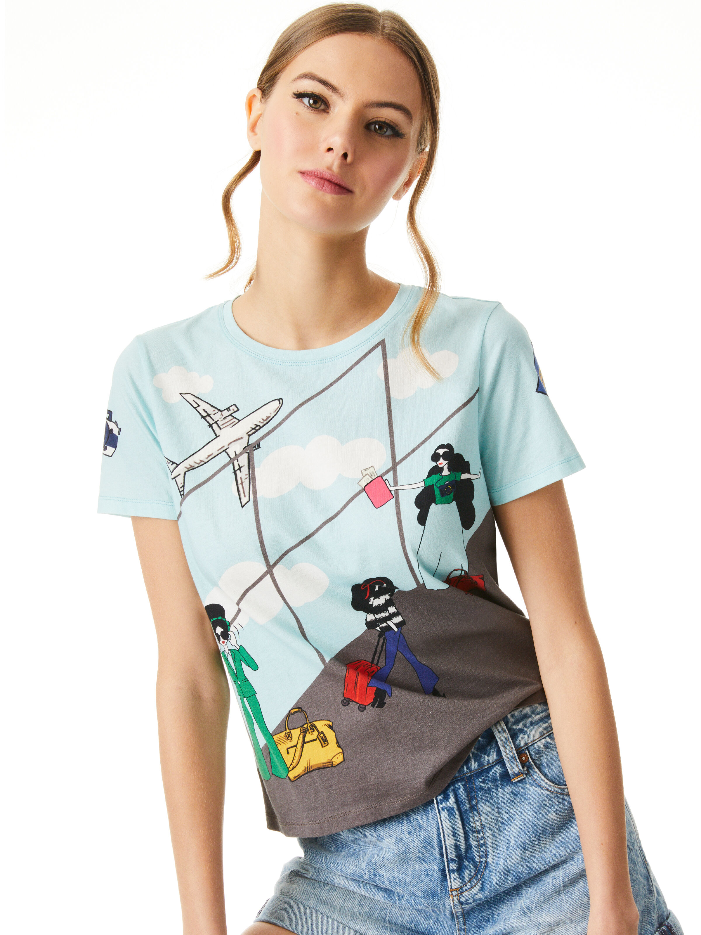 Rylyn Crew Neck Top In Multi | Alice + Olivia