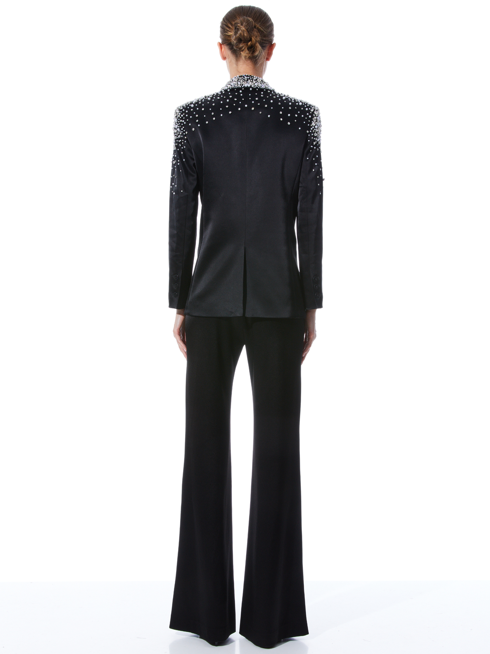 Ivan Crystal Embellished Blazer In Black | Alice + Olivia