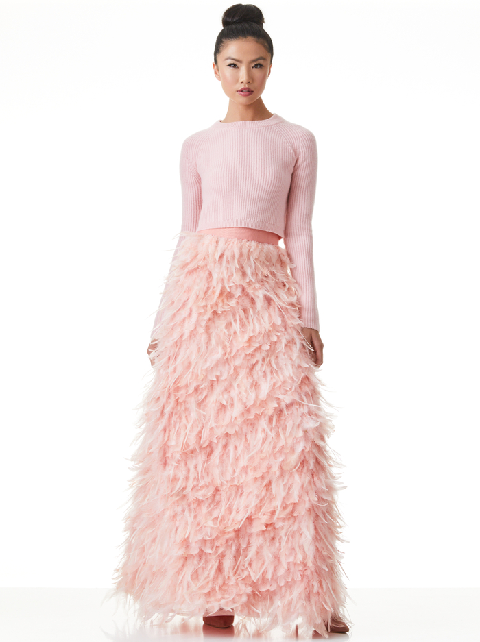 URSULA FEATHER BALL GOWN SKIRT - PINK image 4 - Alice And Olivia