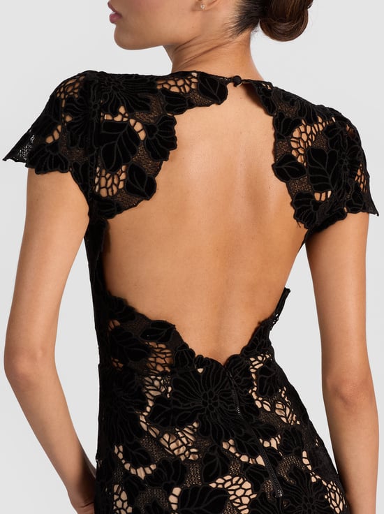 BLACK-CLOVER OPEN BACK MIDI DRESS