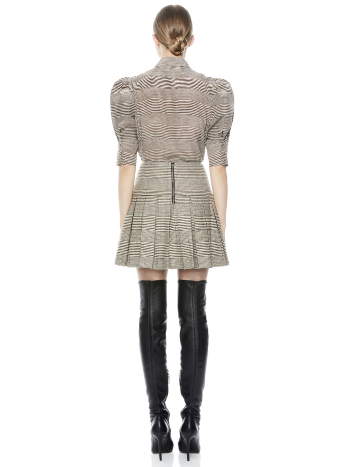 WILLA SCRUNCH SLEEVE TOP - AFTERGLOW PLAID image 2 - Alice And Olivia