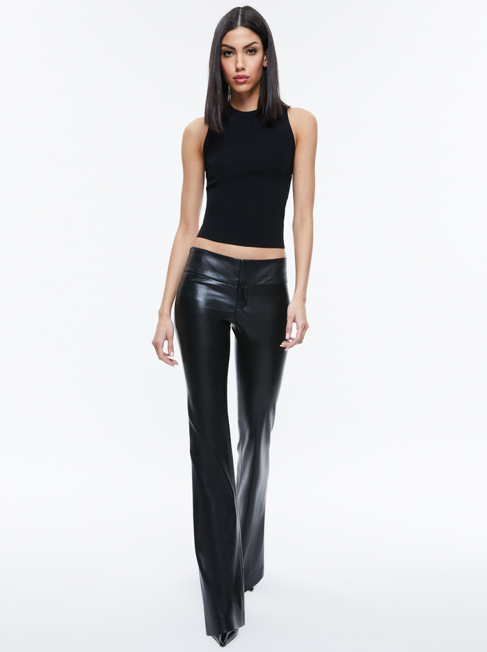 OLIVIA VEGAN LEATHER BOOTCUT PANT - BLACK image 1 - Alice And Olivia