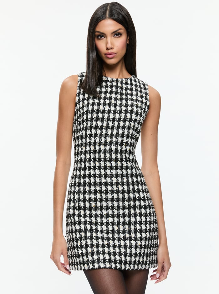 CLYDE MINI DRESS - BLACK/WHITE image 3 - Alice And Olivia