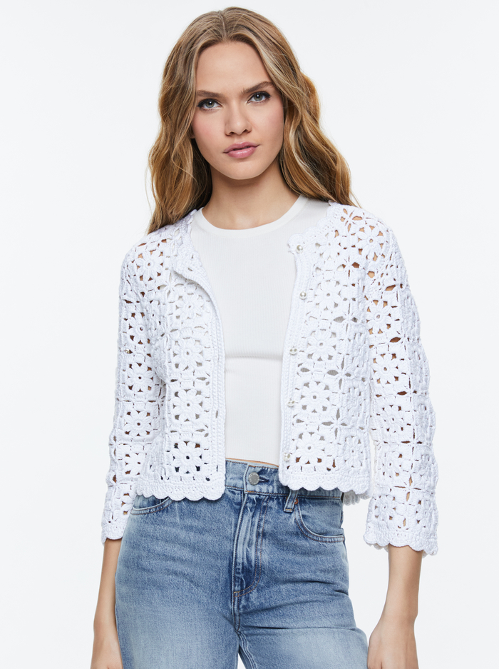 ANDERSON CARDIGAN - WHITE - Alice And Olivia