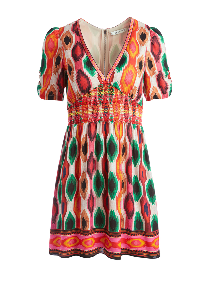 TATIANA MINI DRESS - WARM BREEZE MULTI image 5 - Alice And Olivia
