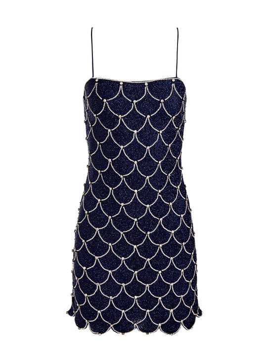 MIDNIGHT BLUE/BLACK-NINA EMBELLISHED MINI DRESS