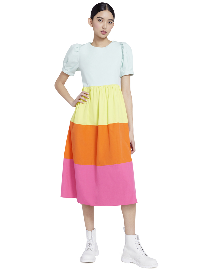 LINNIE PUFF SLEEVE MIDI DRESS - MULTI image 5 - Alice And Olivia