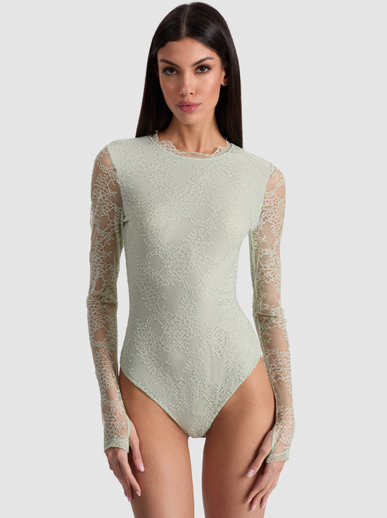 GREEN TEA-TAEYN LACE BODYSUIT