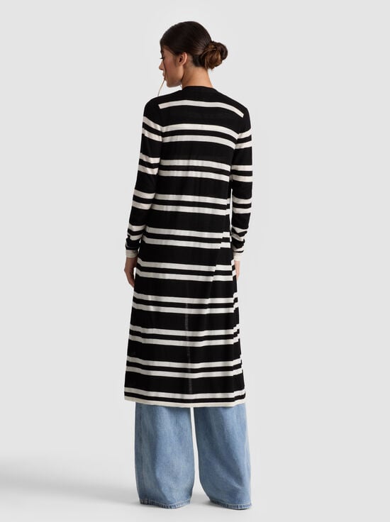 BLACK/ECRU-CALLAN MAXI CARDIGAN