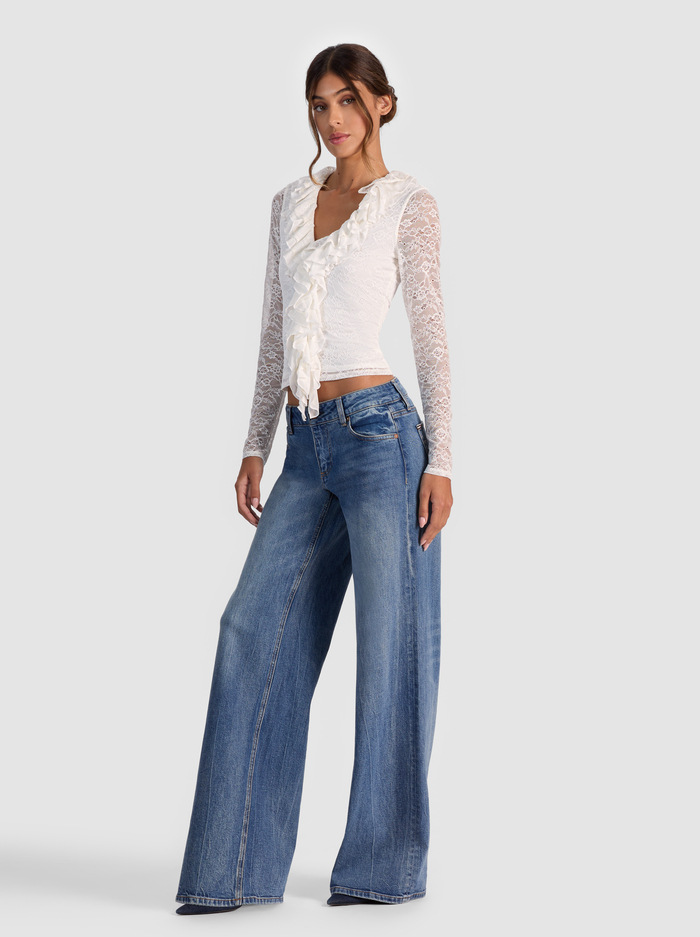 YARA RUFFLE TOP - OFF WHITE image 4 - Alice And Olivia