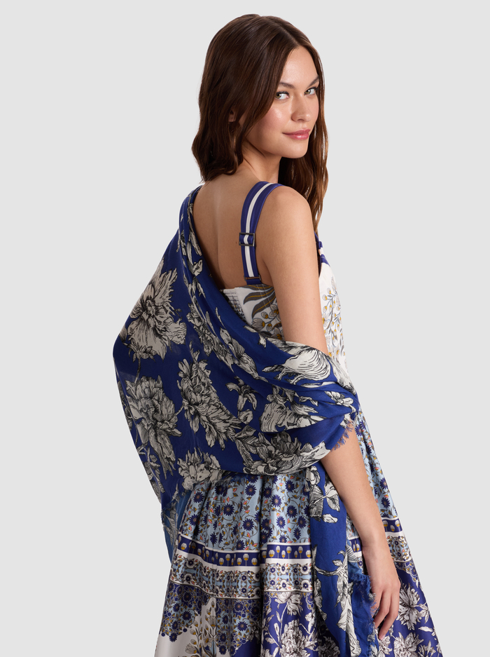 LOLA SCARF - BLOOMING WILD INDIGO image 1 - Alice And Olivia