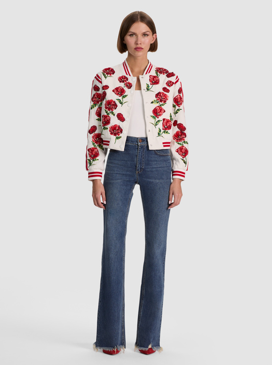 SUMMER POPPY-KERI EMBELLISHED VARSITY JACKET