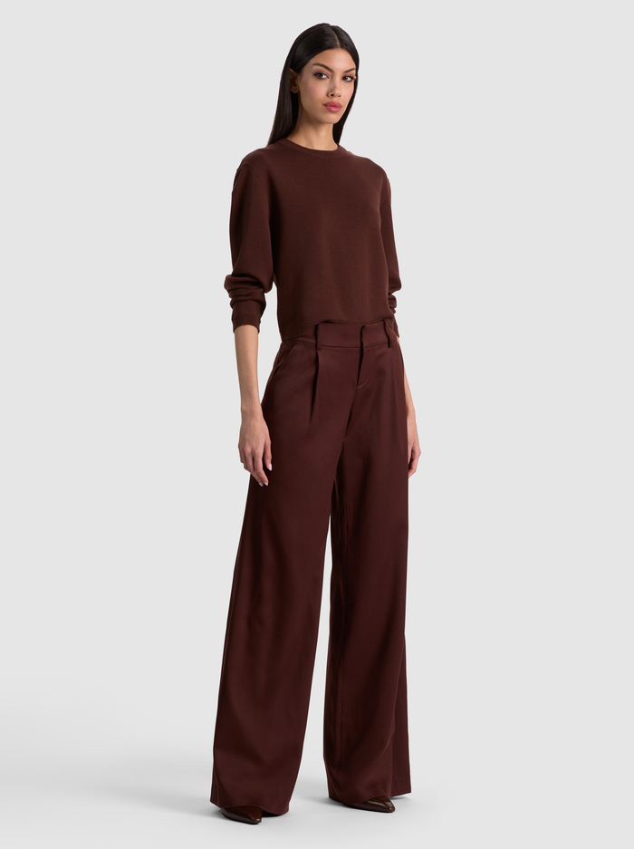 ERIC WOOL PANT - DARK CHOCOLATE image 5 - ALICE + OLIVIA