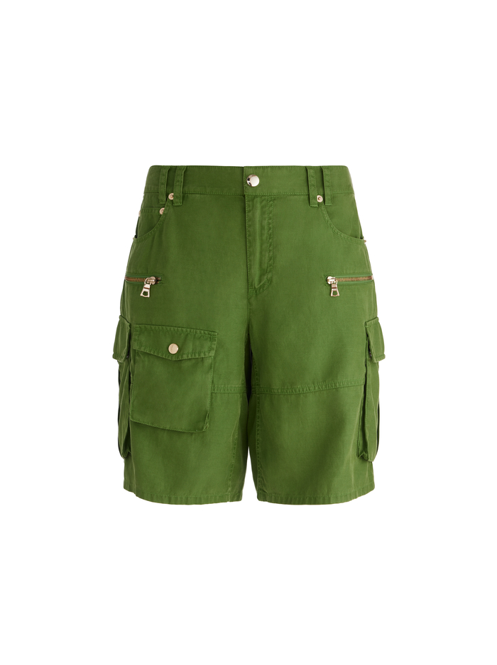JAXON SUPER SLOUCHY LONG CARGO SHORT - AVOCADO image 5 - Alice And Olivia