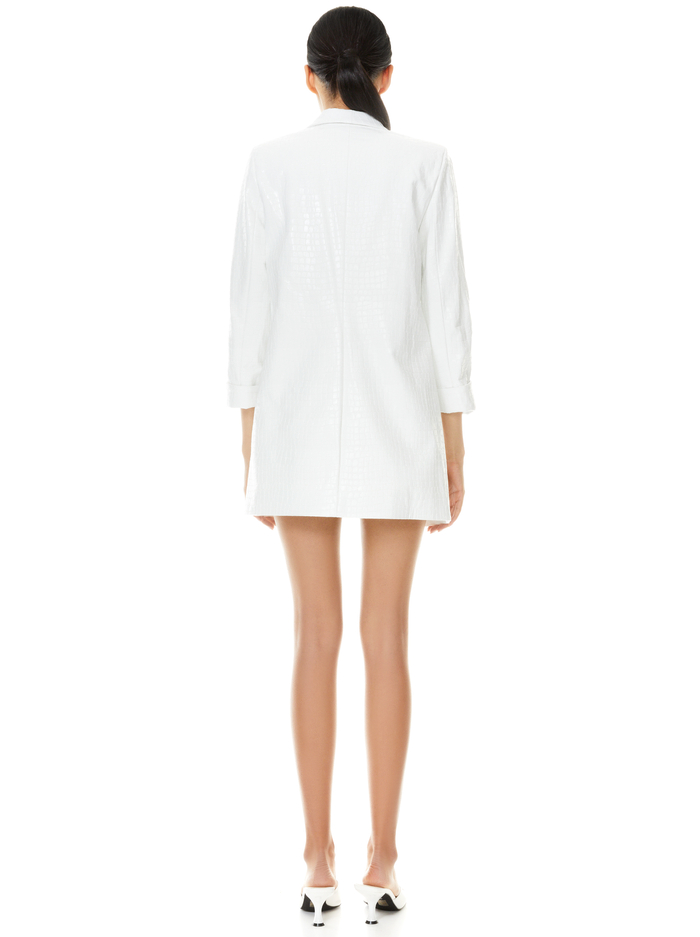 KYLIE VEGAN LEATHER SHAWL COLLAR BLAZER - OFF WHITE image 1 - Alice And Olivia