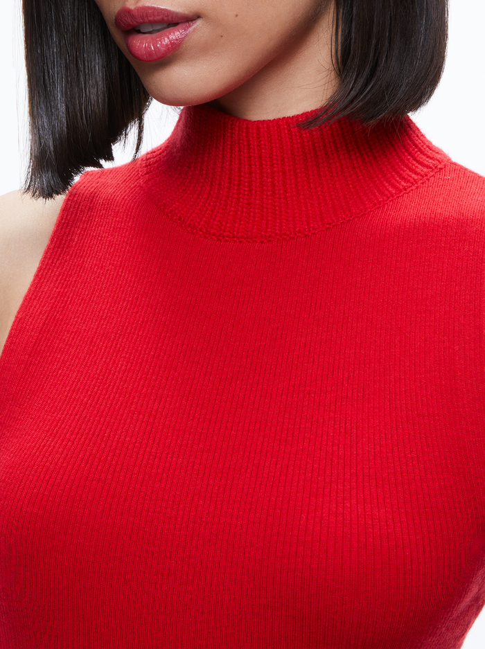 DARCEY TURTLENECK SWEATER TANK - PERFECT RUBY image 3 - Alice And Olivia