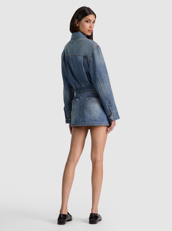 FLORENCE VINTAGE BLUE-LEROY DENIM AVIATOR JACKET