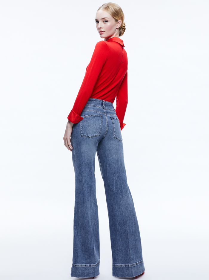 PORLA COLLARED SWEATER - PERFECT RUBY image 1 - Alice And Olivia