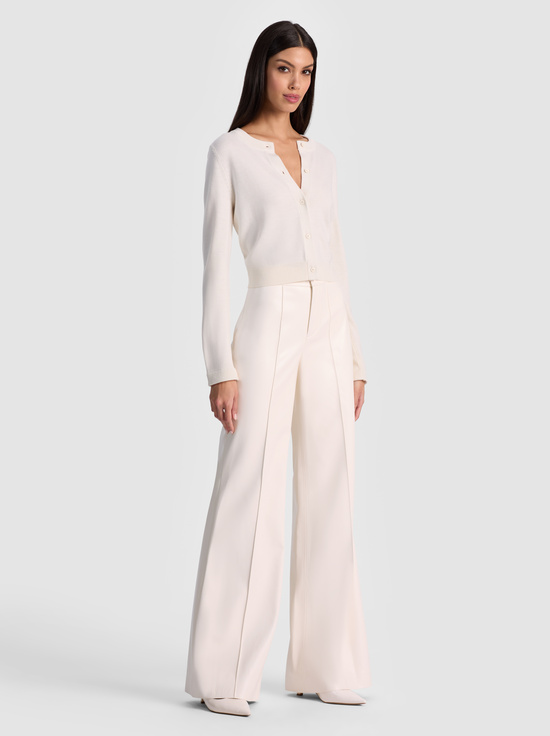 SOFT WHITE-DOLLIE FAUX FUR CUFF CARDIGAN