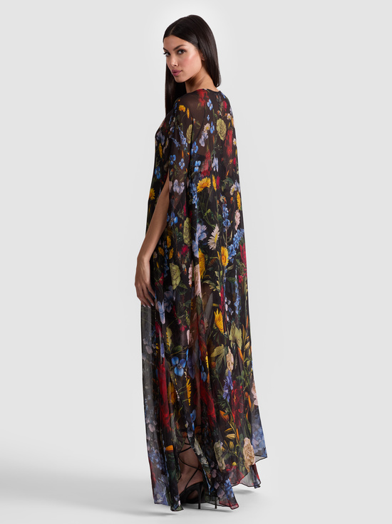 SOCIAL HOUR BLACK-LINN CAPE MAXI DRESS
