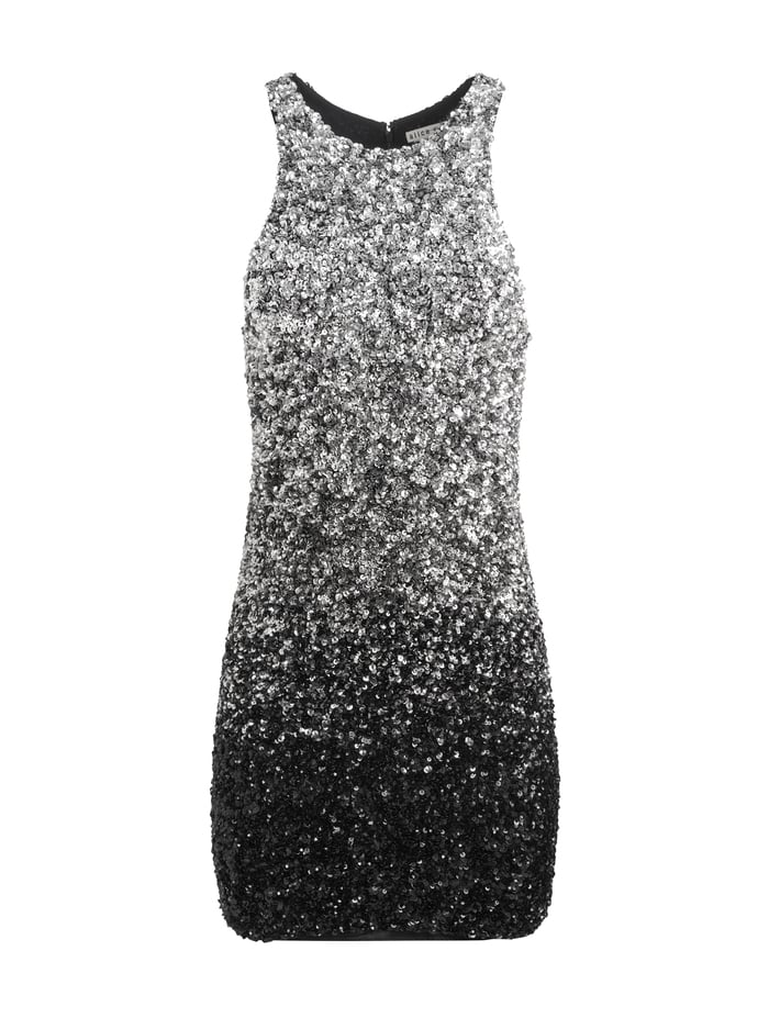 PANIA SEQUIN MINI DRESS - BLACK/SILVER image 5 - Alice And Olivia